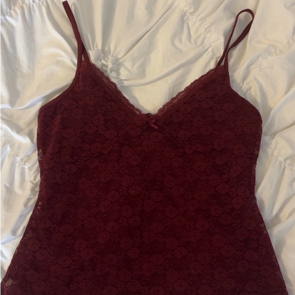 Brandy Melville Burgundy Lace Cami